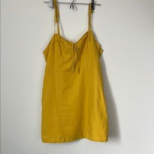 Yellow Spaghetti Strap Mini Dress
